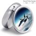 Round Fighter Jets Pill Box - 3 Compartment Decorative Metal Organizer for Travel | Portable Pocket Medicine Case - Buy Online on GoSupps.com