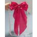 2pcs Large Satin Hair Bow Clips for Women & Girls | Neon Pink with Long Tails | Alligator Clips | Bridal Bachelorette Party Hair Accessories - Buy Online on GoSupps.com