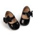 Sonsage Infant Baby Girls Bowknot Mary Jane Toddler Soft Anti-Slip Sole Princess Wedding Dress First Walking Flats Prewalker Newborn Ballet Shoes 6-12 Months A02 Black