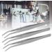 HEEPDD 5-Pack Stainless Steel Curved & Straight Tweezers for Eyelash Extensions | Precision Pointed Tips | International Shipping Available - Buy Online on GoSupps.com