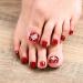 Buy Fairvir Red Rhinestone Artificial Nails - Short Acrylic Fake Toenails 24 Art Tips for Women & Girls International Shipping - Buy Online on GoSupps.com
