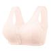IQYU for sleeping women sexy lace front button shaping cup adjustable shoulder strap large size Iron-bra tank top with bustier integrated beige s