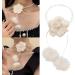 Vsilay Lianxue Adjustable Flower Shape Pendant Necklace - Elegant Floral Choker with Plush Camellia for International Shipping - Buy Online on GoSupps.com