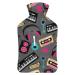 Keyboard Guitar Hot Water Bottle With Cover Plush Bed Bottle Hand Warmer For Adults And Children 26.5X15.3cm