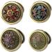Vintage Foldable Metal Vanity Mirror Set | Double Sided Compact Makeup Mirror - Bronze | 4 Pcs Travel Pocket Mirrors - Random Style - Buy Online on GoSupps.com