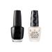 OPI Nail Lacquer Black Nail Polish 0.5 fl oz Black Onyx & Matte Top Coat Bundle