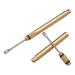 Ear Wax Removal Tool Portable Ear Wax Removal Tools Folding Type Titanium Alloy Ear-Pick Cleaner Ear Spoon Attached A Key Ring #1-brass