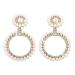 Chargances Boho Baroque Round Pearl Hoop Dangle Earrings with Crystal Accents - Gold | Fashion Stud Earrings for Women and Girls - Buy Online on GoSupps.com