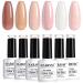 RARJSM Nude Sheer Jelly Pink Gel Nail Polish Set - 6 Transparent Colors for French Manicure - Soak Off UV/LED Gel - 7.5ml - Home & Salon Use - Buy Online on GoSupps.com