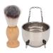 Men's Shaving Brush Set Mustache Shaving Brush Set Made of Alloy Metal with Brush Bowl and Holder