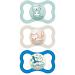 MAM Air Day & Night Baby Pacifier for Sensitive Skin Glows in The Dark Boy 6-16 Months (Pack of 3)(Packaging may vary)