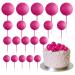 Astaron 20 pieces Tortendeko balls cake topper mini-balloons cake upleater for wedding party baby party birthday cake decorate (hot pink)