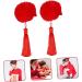 MAGICLULU 9 Pairs Tassel Hair Ball Hair Clip Tiara Chinese Style Hair Clip Tassel Chinese Hair Clips Hair Clips for Girl Hair Clips Artificial Fur Issue Card Child Festive Red - Buy Online on GoSupps.com