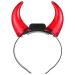 minkissy LED Devil Horns Headband Red Light up Hairband Luminous Demon Horns Head Boppers Carnival Costume Headwear for Kids Adults Cosplay Dress up Party Favors Supplies