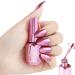 Metal Nail Polish Mirror Effect Quick Drying Metallic Effect Nail Art Polish Pink Plating Metallic Nail Polish Gel Nail Polish Nail Magic Mirror Gel Nail Polish For Chrome Nail No UV(Pink)