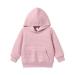 PATPAT Toddler Hoodie Boy Girl Hooded Sweatshirt Solid Color Textured with Pocket Pullover Hoodies for Toddler 1-2 Years Pink