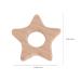 ABOOFAN 5pcs Wooden Star Teething Rings for Babies - Khaki | Baby Chew Toy with Silicone Teether | 5.5x5.5cm - Buy Online on GoSupps.com