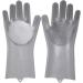 Dishwashing Gloves - Reusable Silicone Dishwashing Gloves Waterproof Household Cleaning Tools for Shower Room Car Cleaning Pet Care Clothes Quilt Light Gray - Buy Online on GoSupps.com