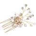 Tlily Hair Jewelry Gold Women Crystal Comb Bride Hair Accessories Handmade Wedding Flower Hair Comb Headdress - Buy Online on GoSupps.com