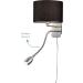 Buy Modern Nickel Matte Wall Lamp with Adjustable Reading Arm - Black Fabric Shade | 1x E14 Max 40W | 20 cm Ideal International Shipping - Buy Online on GoSupps.com