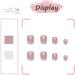 24Pcs Nude Pink Glitter French Tip Press on Nails - Short Square False Nails for Women and Girls - Buy Online on GoSupps.com