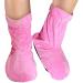 Doctor Developed Copper Infused Foot Compression Sleeves/Plantar Fasciitis Socks PAIR and Doctor Written Handbook Heated Booties (Pink)