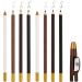 8 Pieces Barber Pencil with Built-in Sharpener Edge Hairline Razor Trace Pencils Beard Guide Beard and Hairline Outliner Pencils, Beard Shaping Pencils for Men (Black, White, Dark Brown, Light Brown)