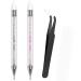 3 Pieces Rhinestone Picker Tool Acrylic Handle Rhinestones Applicator Dual-Ended DIY Nail Art Tool with 1 Tweezer 3 Pieces nail pick up tools