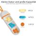 Tablet Pill Box for Vitamins & Medications - Small Portable Tight-Seal Design | White Gray - Buy Online on GoSupps.com