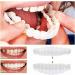 Giural Cosmetic Teeth - 2 Pairs Snap-On Veneers for Instant Perfect Smile | White Teeth Braces for Top & Bottom - Buy Online on GoSupps.com