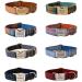 Personalised Dog Collar with Metal Buckle Customized Pet Collars with Name Phone Number Address Engraved Plaid - Buy Online on GoSupps.com