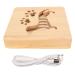BAOFUYA Dog Shape 3D Wooden Lamp Wood Carving Lamp Dog Night Light 360 Degrees Irradiation Angle 3D Dog Wooden Lamp for Bedroom Living Room Study