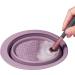 Foldable Silicone Makeup Brush Cleaner Bowl Portable Washing Tools Easy To Clean The Makeup Brush Powder Puff Sponge for All Beauty Makeup Brush Set (Purple) - Buy Online on GoSupps.com