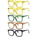 Eyekepper 5 Pack Square Reading Glasses for Women Large Frame Readers Include 2 Pairs Yellow +1.50 5pcs-mix-2 Yellow 1.5 Diopters