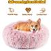 EMUST Round Donut Cat Bed and Marshmallow Dog Bed - Anti-Slip Fluffy Pet Bed for Small to Large Cats and Dogs - Indoor Cat Bed in Rose Pink - 40cm - Buy Online on GoSupps.com