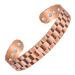 Jecanori Copper Magnetic Bracelets for Men Classic Block Pattern Solid Copper Brazaletes with 12pcs Ultra Strong Magnets Adjustable Size Cuff Bangle with Jewelry Gift Box Block-Copper