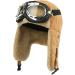 Winter Unisex Black Bomber Hat with Goggles | Faux Fur Earflap Trapper Pilot Cap | Fleece Thermal Snow Hat - One Size - Buy Online on GoSupps.com