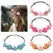 Flower Crown for Women Girls Floral Headbands Elastic Ribbon Bridal Bridesmaid Fairy Headpiece for Party Wedding Beach (4 Pack)