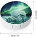 Northern Lights Polar Bear Round Case For Contact Lens Kit Storage Box with Mirror Printed - Buy Online on GoSupps.com