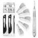 May set of craft knives consisting of 1x hobby scalpel handle made of stainless steel and 50x replacement blades figure 19 made of carbon steel