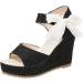 Gufesf 2022 Platform Sandals for Women - Sexy Polka Dot Wedge Sandals, Open Toe High Heel Shoes in Black - Size 8 - Buy Online on GoSupps.com
