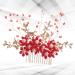 Beavorty Flower Hair Combs Wedding Side Comb Bridal Side Combs Wedding Hair Clip Pearl Comb Clip Crystal Headpiece Handmade Comb Crystal Hair Comb Floral Bridal Clip Manual Headgear Bride - Buy Online on GoSupps.com