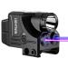 LIGHTWIN Red Green Blue Purple Laser Beams with 600 Lumens Flashlight for Pistols, 3 in1 Laser Light Combo, Tactical Laser Flashlight USB Rechargeable Laser Sight, Strobe & Steady Flashlight for Picatinny Rail Blue & Purple