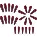 Wine Red Color Glossy Fake Nail Coffin Long Press on Nails Tips Nail Art Decoration for Women and Girls Manicure 24pc - Buy Online on GoSupps.com