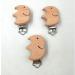 5pcs Natural Wood Elephant Pacifier Clips - Cute Beech Wooden Animal Shape - DIY Beading Accessory - Buy Online on GoSupps.com