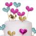 Leadigol 50PCS Colorful Heart Cake Toppers Cake Topper Heart DIY Mini Birthday Cake Snack Decorations Picks Birthday Party Cake Decor Supplies Cupcake Toppers - Buy Online on GoSupps.com