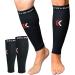 Kelson Calf Compression Sleeves - 2 Pairs, Ideal for Shin Splints, Running, Sports - Calf Support Brace, Compression Guards - Leg Sleeves for Muscle Cramps - Black-Red L/XL - Buy Online on GoSupps.com
