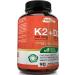 NutriFlair Plant-Based Vitamins D3 (5000IU/125mcg) + K2 (as Mk7) Capsules with BioPerine - Immune and Heart Health Support - Non-GMO, 90 Count - Buy Online on GoSupps.com