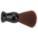 Soft brown nylonhaar bearing brush comfortable black handle rich foam removes dirt compact size for use in the salon at home and when traveling