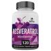 EBYSU Resveratrol (120 Vegan Capsules) Antioxidant Supplement Pomegranate Green Tea Quercetin Grape Seed Extract and Acai Resveratrol Supplement Canada Vegetarian & Preservative-Free 120 count (Pack of 1)